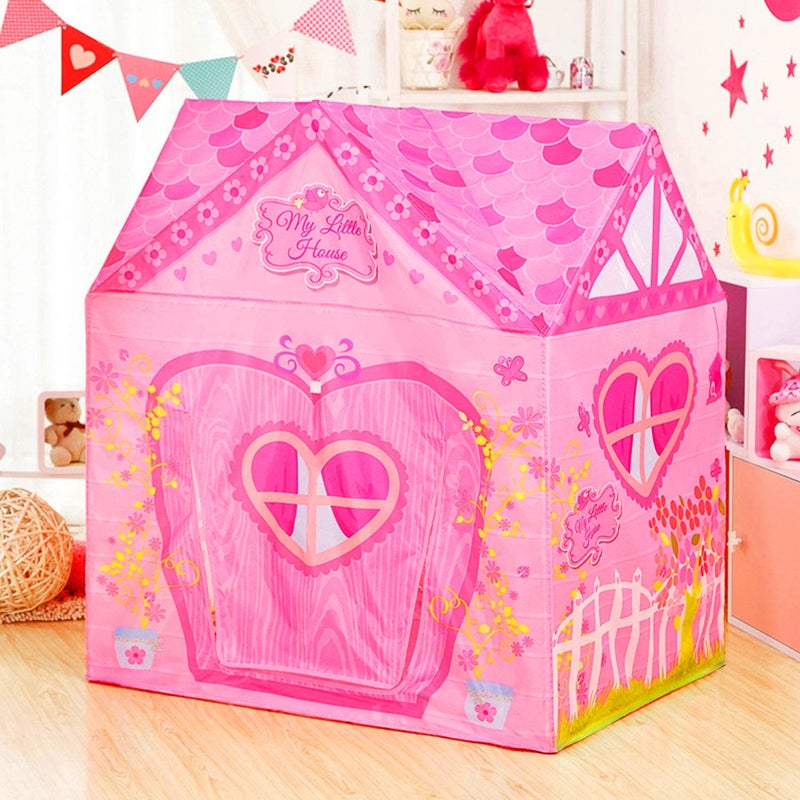 POCO DIVO Castle Play Tent Kids Pretend Playhouse (Floral) - Image 3